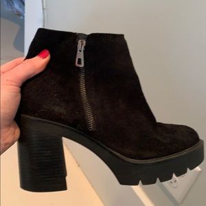 Black suede booties